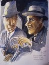 Cartoon: Roaring Twenties (small) by jjjerk tagged roaring,twenties,film,actors,gangsters,james,cagney,humphrey,bogart,cartoon,caricature