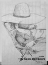 Cartoon: Tom on holiday in 1979 (small) by jjjerk tagged tom,astoria,hotel,hat,cartoon,caricature