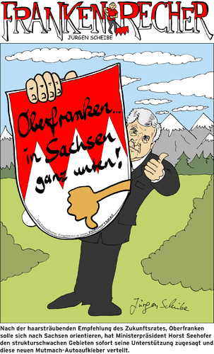 Cartoon: Franken-Recher 15 (medium) by Scheibe tagged seehofer,zukunftsrat,csu,oberfranken,sachsen