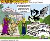 Cartoon: Blaichgesicht 74 (small) by Scheibe tagged bayreuth wagner festspiele streik siegfried hagen drache oper opernhaus grüner hügel