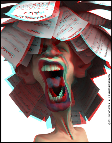 Cartoon: Mick Jagger (medium) by Silvio Vela tagged music,rock,vela,silvio,of,caricatures,illustration,cartoon,caricature,stereo,3d,image,anaglyph,stones,rolling,the,jagger,mick