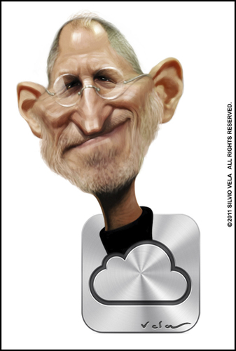 Cartoon: Steve Jobs (medium) by Silvio Vela tagged toon,caricatures,vela,silvio,caricature,mac,icloud,ipod,ipad,inventor,apple,of,founder,dies,jobs,steve