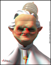 Cartoon: Benedict XVI (small) by Silvio Vela tagged benedict,xvi,anaglyph,image,3d,stereo,caricature,cartoon,illustration,caricatures,of,silvio,vela,pope,vatican,city,catholic,religion