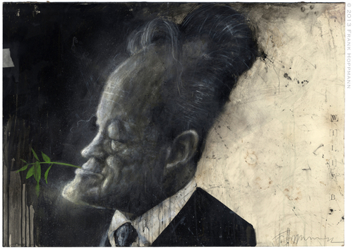 Cartoon: Willy Brandt (medium) by Hoppmann tagged willy,brand,bundeskanzler,kanzler,spd,politiker