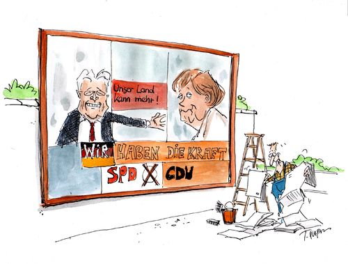 Cartoon: no title (medium) by plassmann tagged politik,merkel,steinmeier,wahl,wahlkampf