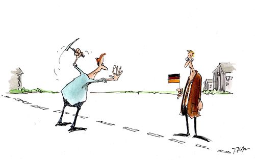 Cartoon: no title (medium) by plassmann tagged deutschland,mauer,deutsche,einheit,oktober