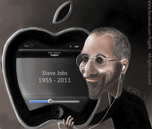 Cartoon: Steve Jobs Tribute (medium) by Pfeil tagged steve,jobs,caricature