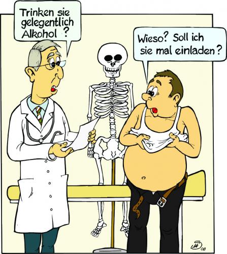 Cartoon: Beim Hausarzt (medium) by MiS09 tagged hausarzt,arztbesuch,untersuchung,alkohol,diagnose,gesundheit,patient