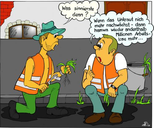 Cartoon: Gedanken am Arbeitsplatz (medium) by MiS09 tagged hartziv,arbeitslosigkeit,arbeitsmarktperspektiven,arbeitsplatz,arbeitsmarkt
