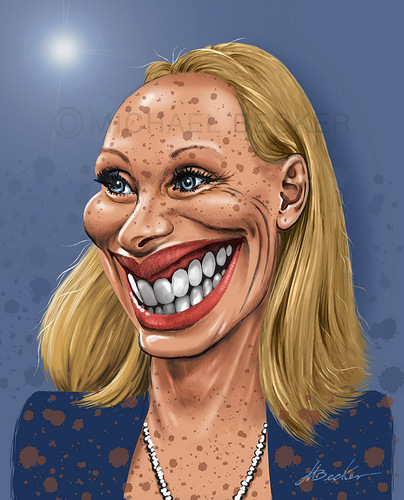 Cartoon: Andrea Sawatzki (medium) by Michael Becker tagged michael,becker,micbec,andrea,sawatzki,schauspielerin,autorin,sommersprossen,blondine,illustration,karikatur,portrait