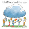 Cartoon: iCloud (small) by Michael Becker tagged icloud,speicher,nutzer,rundrücken,haltungschäden