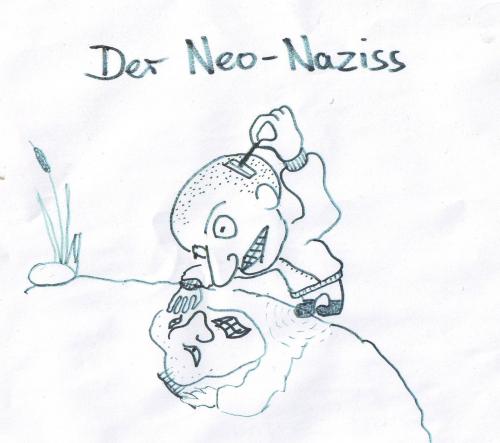 Cartoon: Der Neo Naziss - The Neo Nazist (medium) by Müssi tagged neo,nazi,komplexe,narziss,narcist,myth,mythos