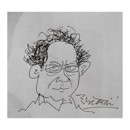 Cartoon: Virendra Saxena (medium) by cartoonist Abhishek tagged virendrasaxena,indianfilmactor,bollywood,actor