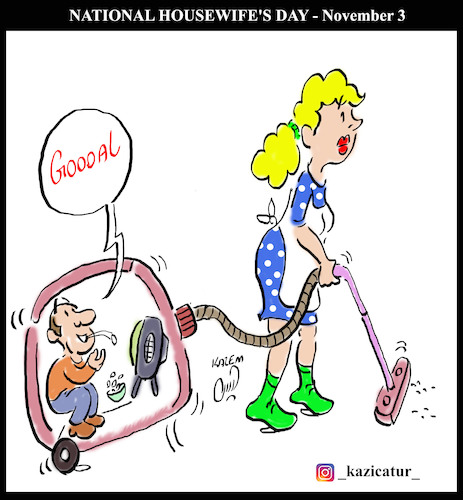 Cartoon: 3 november nationa housewife day (medium) by Hossein Kazem tagged november,nationa,housewife,day