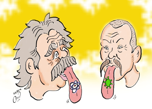 Cartoon: Albert Einstein (medium) by Hossein Kazem tagged albert,einstein