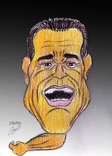 Cartoon: arnold schwarzenegger (medium) by Hossein Kazem tagged arnold,schwarzenegger