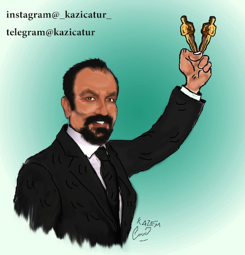 Cartoon: asghar farhadi (medium) by Hossein Kazem tagged asghar,farhadi