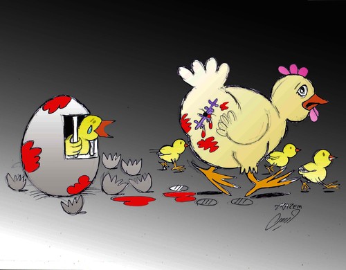 Cartoon: bad baby (medium) by Hossein Kazem tagged bad,baby
