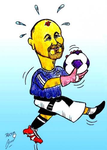 Cartoon: barthez (medium) by Hossein Kazem tagged barthez