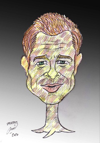 Cartoon: brad pitt (medium) by Hossein Kazem tagged brad,pitt