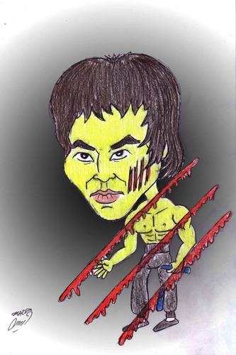 Cartoon: bruce lee (medium) by Hossein Kazem tagged bruce,lee