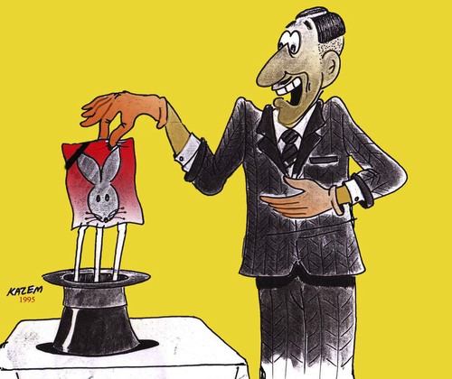 Cartoon: bye bunny (medium) by Hossein Kazem tagged bunny,bye