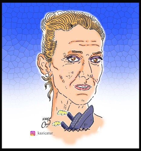 Cartoon: celine dion (medium) by Hossein Kazem tagged celine,dion