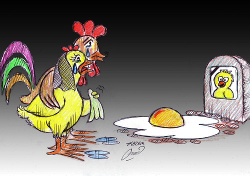 Cartoon: Chicken (medium) by Hossein Kazem tagged chicken
