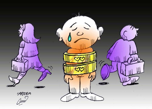 Cartoon: divorce (medium) by Hossein Kazem tagged divorce