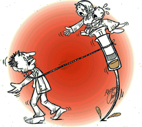 Cartoon: drug (medium) by Hossein Kazem tagged drug