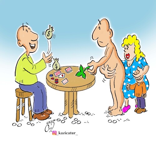 Cartoon: gambling (medium) by Hossein Kazem tagged gambling