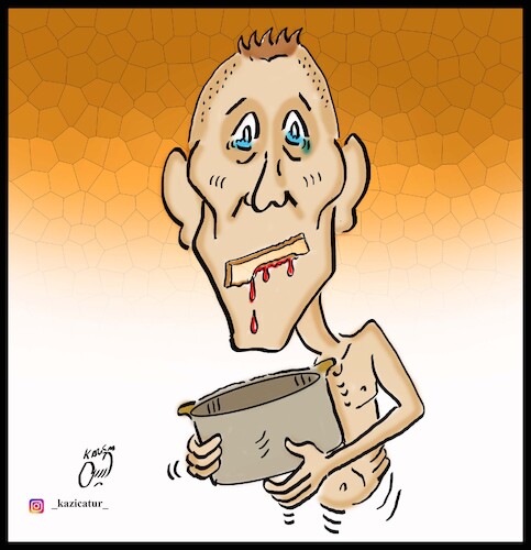 Cartoon: gaza children (medium) by Hossein Kazem tagged gaza