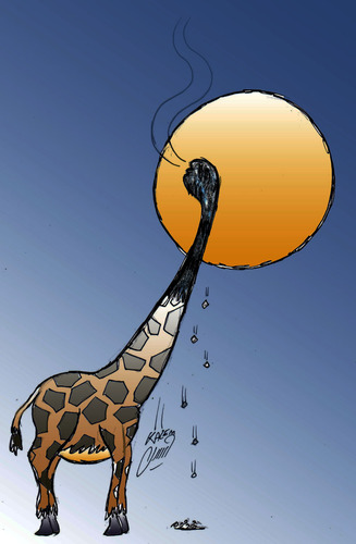 Cartoon: Giraffe (medium) by Hossein Kazem tagged giraffe