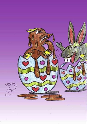 Cartoon: happy easter2010 (medium) by Hossein Kazem tagged happy,easter2010