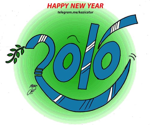 Cartoon: happy new year 2016 cartoon (medium) by Hossein Kazem tagged happy,new,year,2016,cartoon