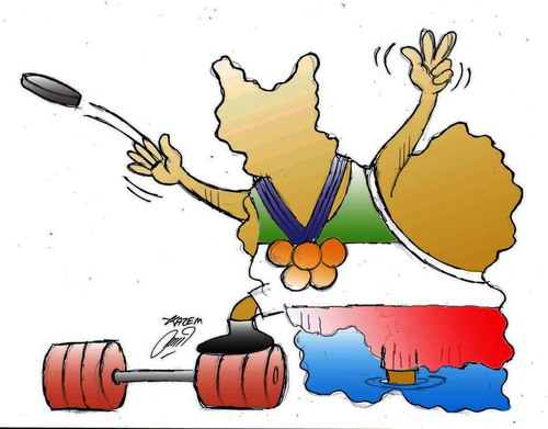 Cartoon: iran  medals in olympic (medium) by Hossein Kazem tagged iran,medals,in,olympic