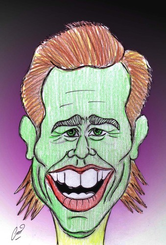 Cartoon: jim carrey (medium) by Hossein Kazem tagged jim,carrey