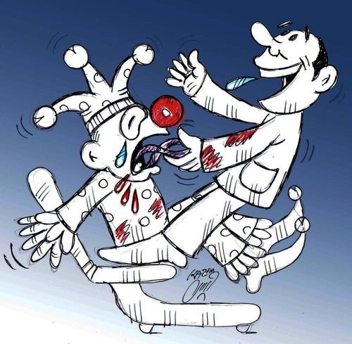 Cartoon: joker (medium) by Hossein Kazem tagged joker