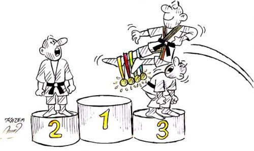Cartoon: karate (medium) by Hossein Kazem tagged karate