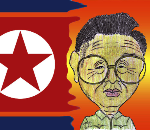 Cartoon: kim jong il (medium) by Hossein Kazem tagged kim,jong,il