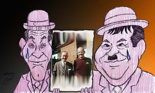 Cartoon: laurel and hardy (medium) by Hossein Kazem tagged laurel,and,hardy