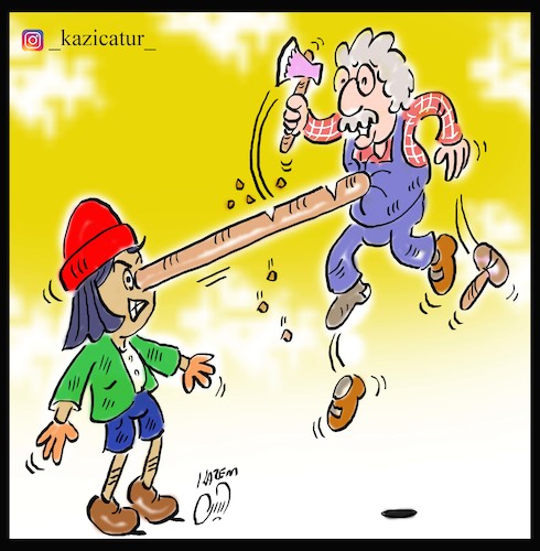 Cartoon: lie (medium) by Hossein Kazem tagged lie