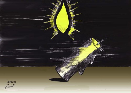 Cartoon: light and wind (medium) by Hossein Kazem tagged light,and,wind