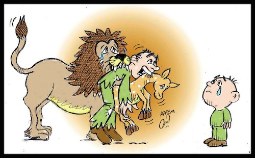 Cartoon: lion (medium) by Hossein Kazem tagged lion