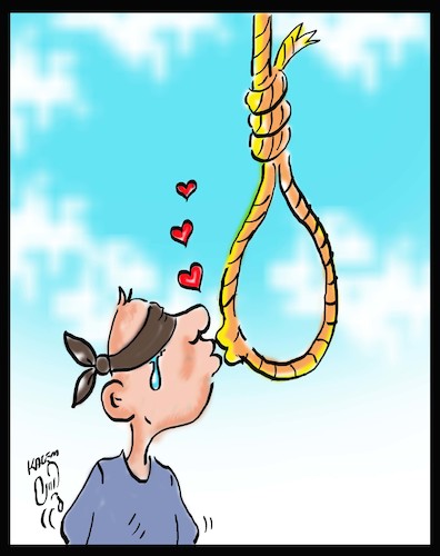 Cartoon: love before die (medium) by Hossein Kazem tagged love,before,die