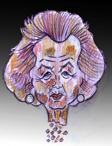 Cartoon: Margaret Thatcher (medium) by Hossein Kazem tagged margaret,thatcher