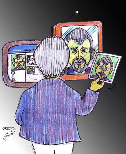 Cartoon: master Julian Pena-pai (medium) by Hossein Kazem tagged master,julian,pena,pai