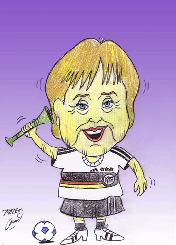 Cartoon: merkel (medium) by Hossein Kazem tagged merkel