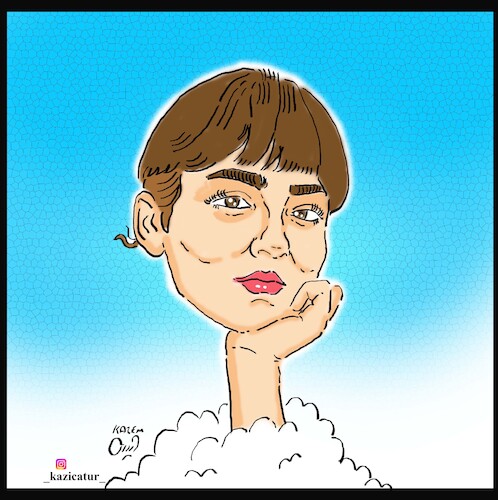 Cartoon: nika shakarami (medium) by Hossein Kazem tagged cartoony,face