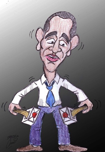Cartoon: obama 2012 (medium) by Hossein Kazem tagged obama,2012